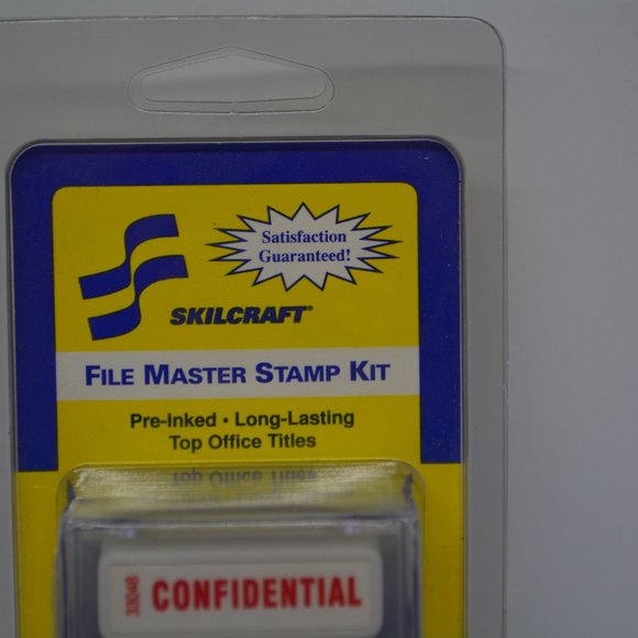 Skilcraft File Master Office Stamp Kit Pre Inked Confidential Duplicate Original - Picture 2 of 8